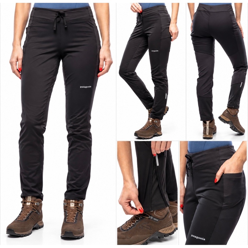Patagonia Women's Wind Shield Pants S Black Technical Hiking Running Trousers